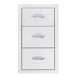 TrueFlame 17 Inch Stainless Steel Triple Drawer