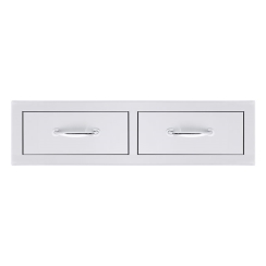 TrueFlame 32 Inch Stainless Steel Double Horizontal Drawer