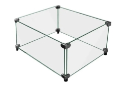TrueFlame Square Tempered Glass Fire Pit Windshield Kit