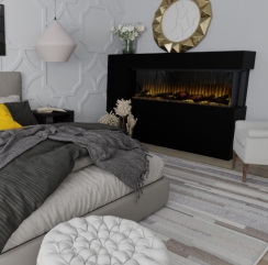 Dimplex 60 Inch Ignite Ultra Built-In Bay Front Linear Electric Fireplace with Corner Options