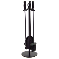 Uniflame 4 Piece Black Wrought Iron Fireplace Tool Set