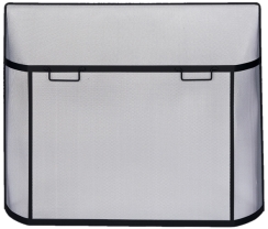 Uniflame Large Curved Black Fireplace Spark Guard