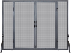 Uniflame Large Black Wrought Iron Screen with Doors