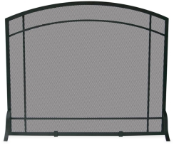 Uniflame Black Wrought Iron Mission-Style Fireplace Screen