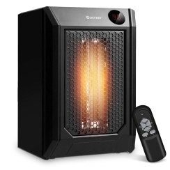 Costway 8 Inch Remote Control Portable Electric Space Heater with 12 Hour Timer