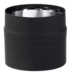 Ventis 6-Inch Diameter Double-Wall Black Stove Pipe Slip Section  - 6-Inch Length