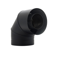 Ventis Direct Vent Pipe Black Stainless Steel 45 Degree Elbow - For 4 Inch Inner Diameter Ventis