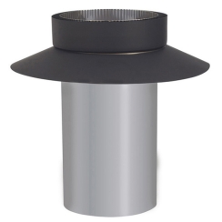 Ventis Double-Wall Black Stove Pipe Masonry Adapter - For 6 Inch Inner Diameter Ventis