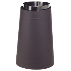 Ventis Double-Wall Black Stove Pipe Oval to Round Adapter - For 8 Inch Inner Diameter Ventis