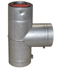 Ventis Pellet Vent Pipe Black Harman Stove Adapter Tee - For 3 Inch Inner Diameter Ventis