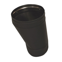 Ventis Single-Wall Black Stove Pipe Oval to Round Adapter - For 8 Inch Inner Diameter Ventis