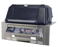 MHP Grills 27 Inch W3G4 Black Cast Aluminum Built-In Tri Burn Gas Grill Head with SearMagic Grids