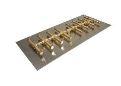 Warming Trends 320 - 000 BTU 41 x 18 Inch Double Tree-Style Brass Fire Pit Kit