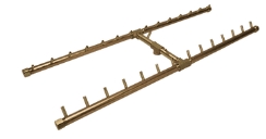 Warming Trends 42 x 14 Inch Crossfire H-Style Fire Pit Burner with Flex Line - 300 - 000 BTU