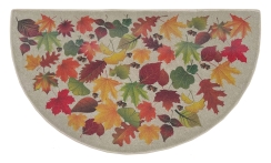 Goods of the Woods Autumn Leaves Half Round Nylon Hearth Rug