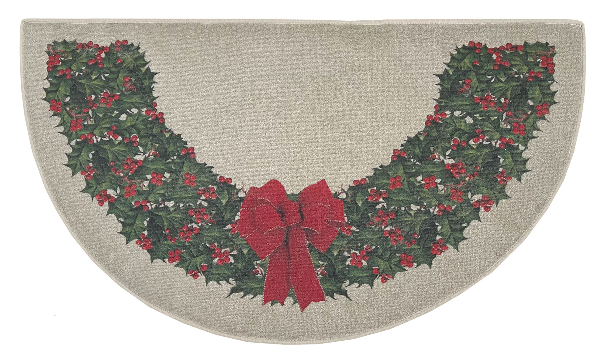Goods of the Woods Winter Holly Half Round Nylon Hearth Rug