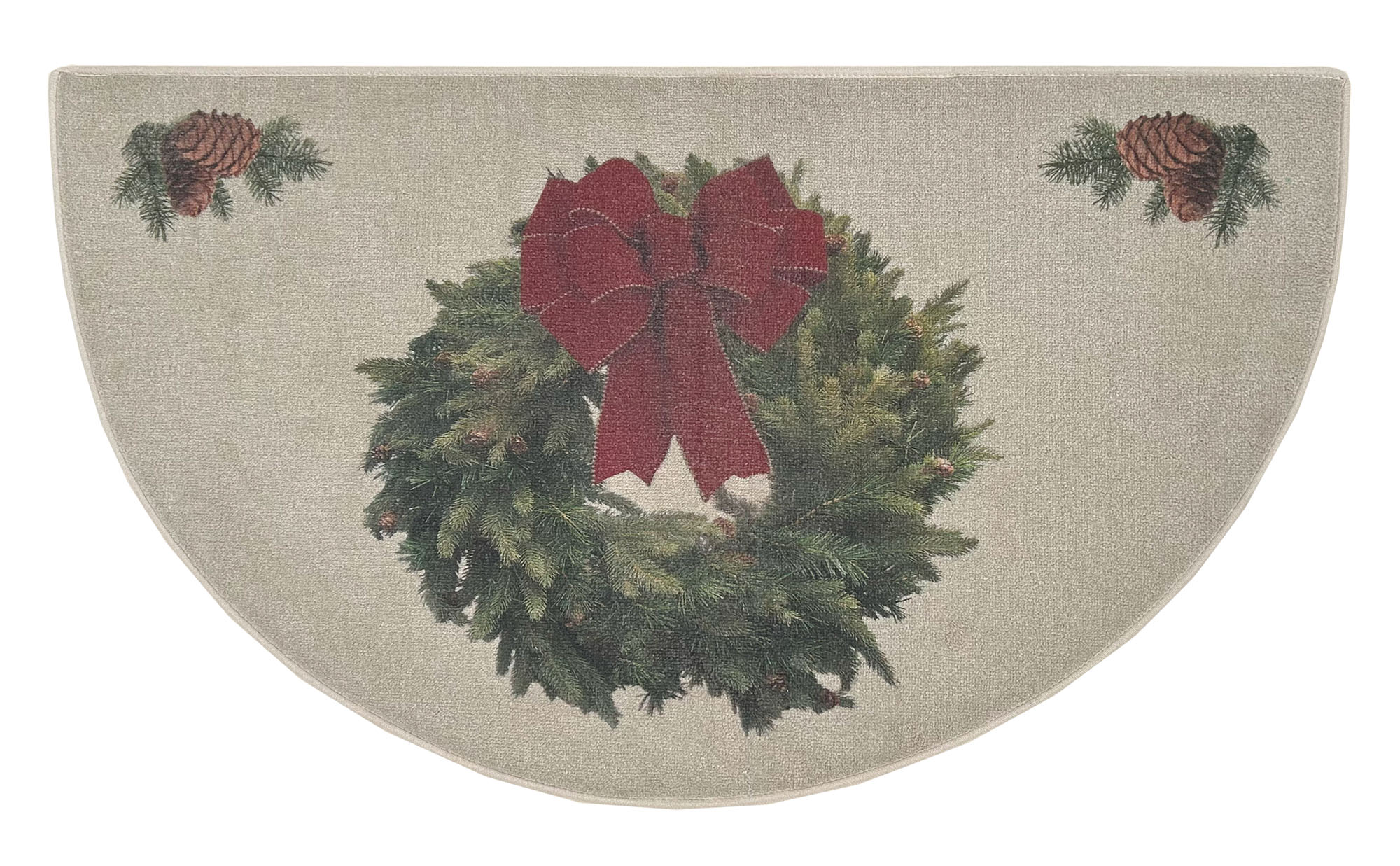 Goods of the Woods Winter Wreath Half Round Nylon Hearth Rug