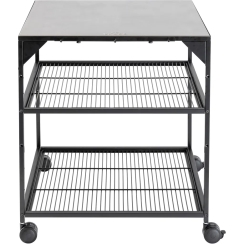 Witt Pizza Black and Stainless Steel Table on Wheels