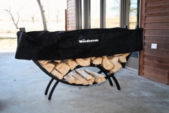 Woodhaven Small Crescent Shaped Log Rack with Seasoning Cover