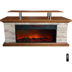 LifeSmart 60 Inch Freestanding Infrared Electric Fireplace with TV Media Mantel Shelf
