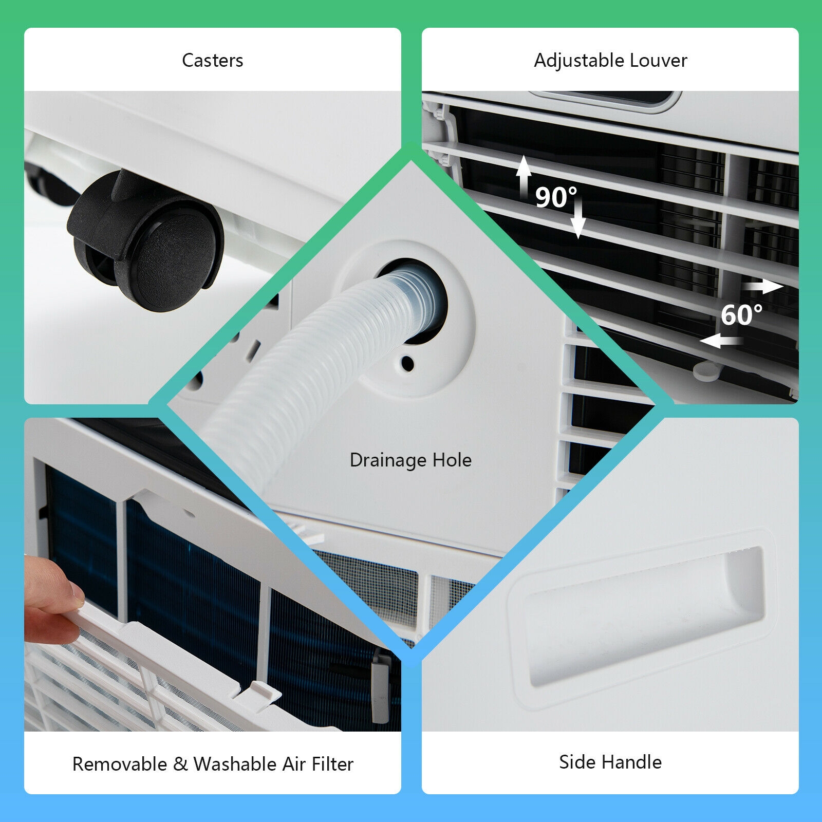 Costway 28 Inch 8K BTU Remote Control Portable Air Conditioner