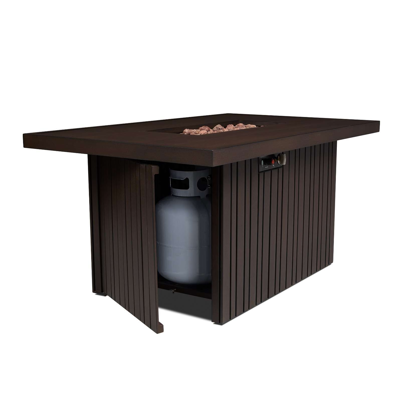 Real Flame 52 Inch Rectangular Calvin Propane Fire Table