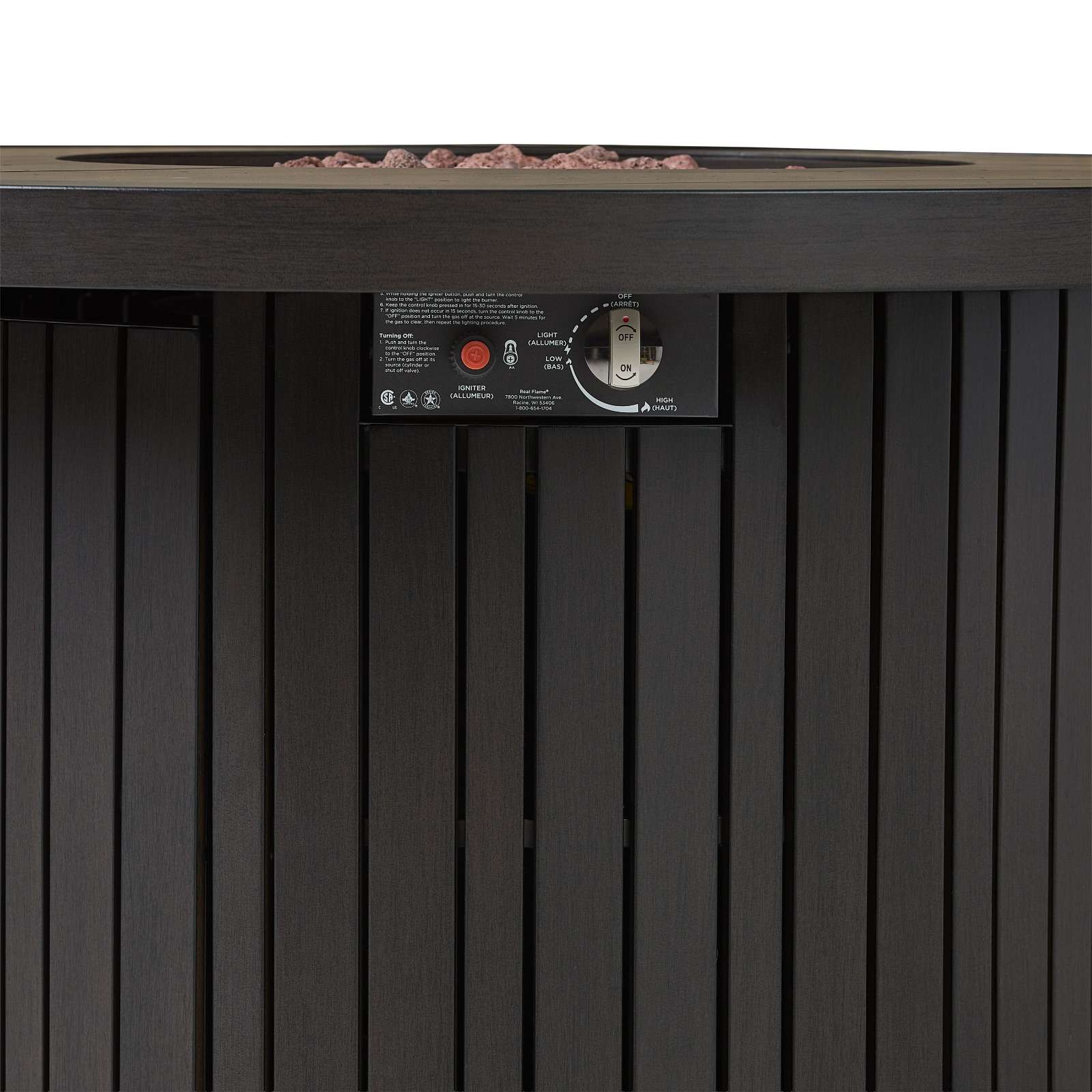Real Flame 44 Inch Round Calvin Propane Fire Table