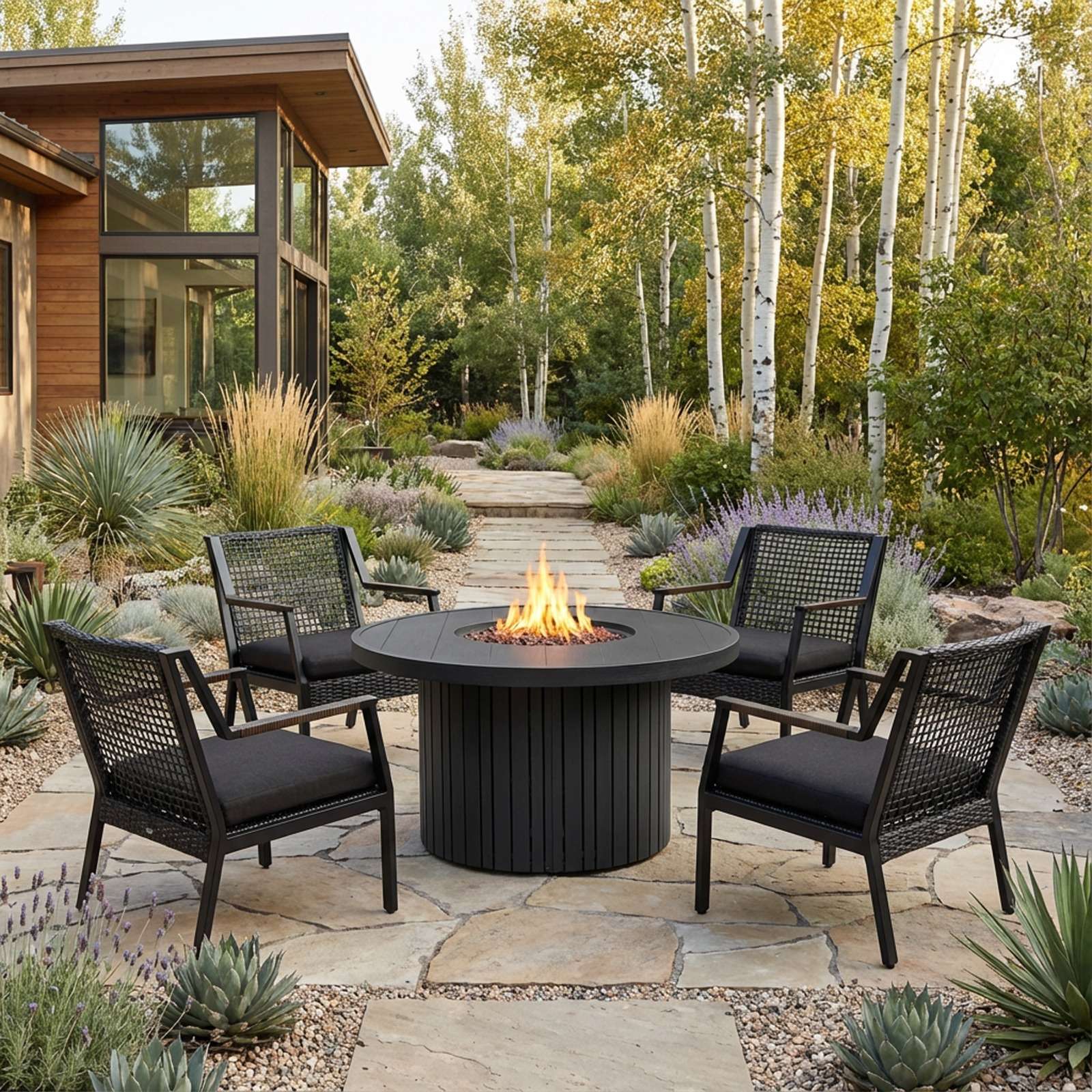 Real Flame 44 Inch Round Calvin Propane Fire Table