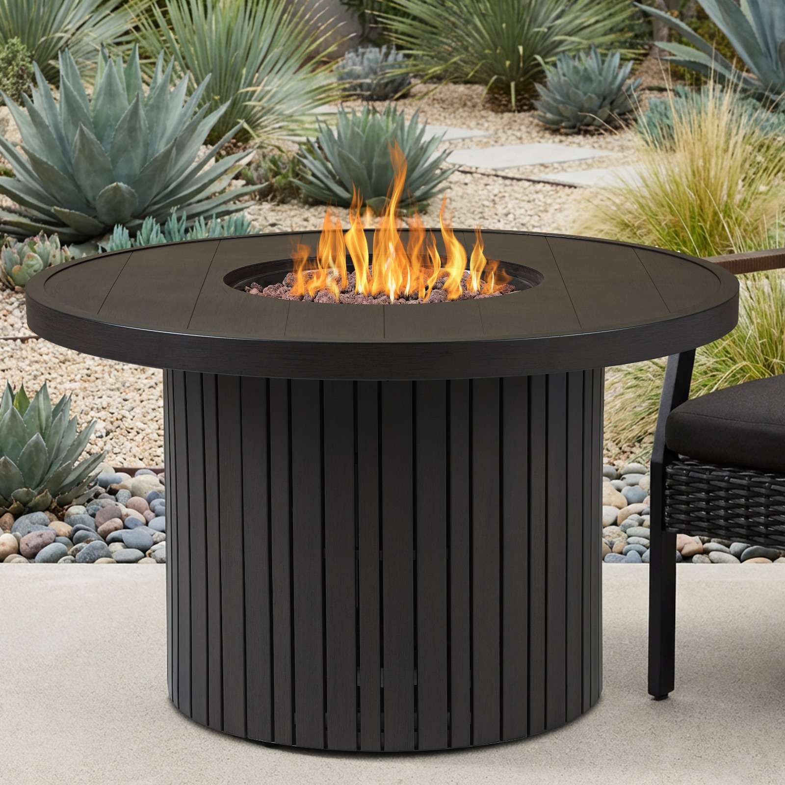 Real Flame 44 Inch Round Calvin Propane Fire Table