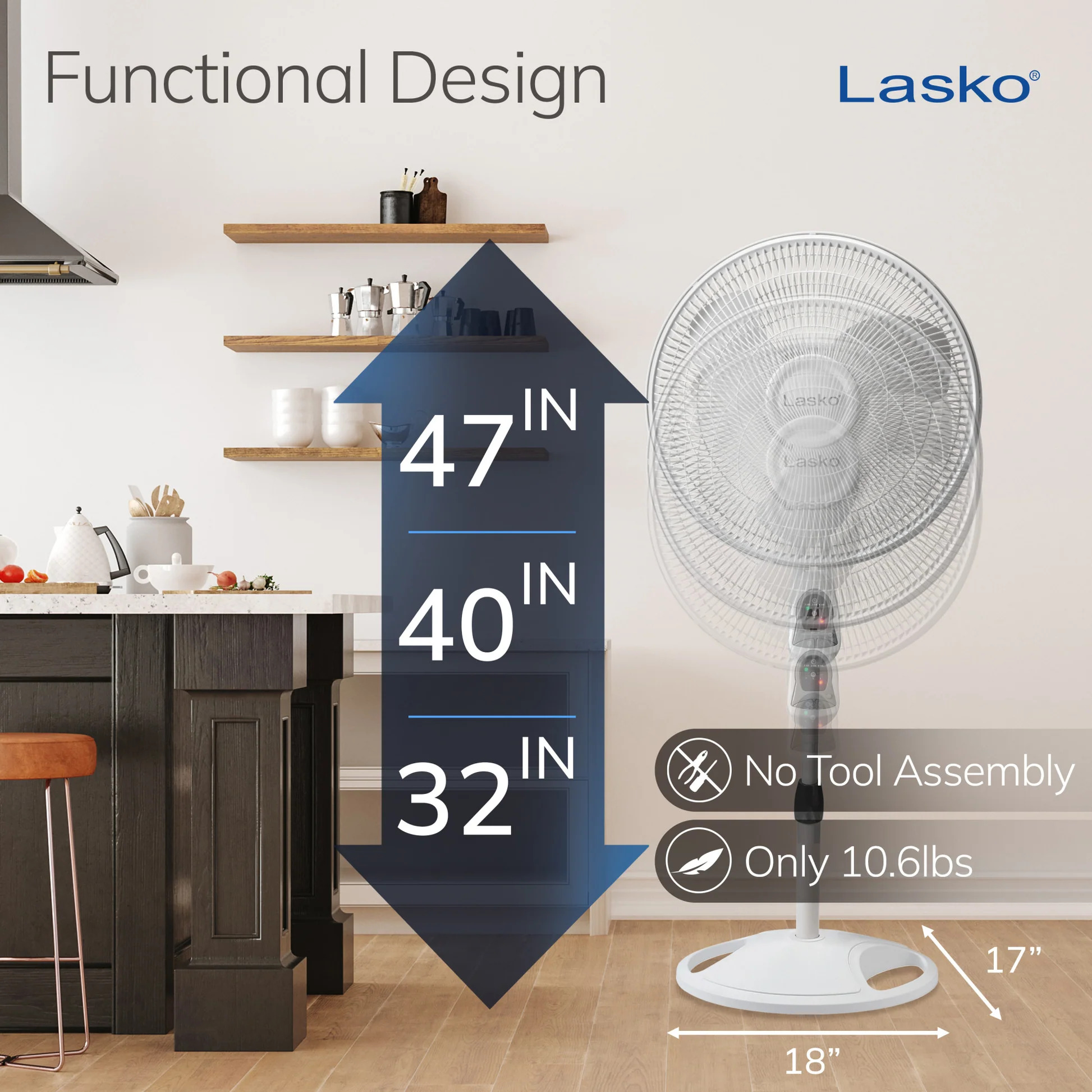 Lasko 16 Inch Pedestal Fan with Remote