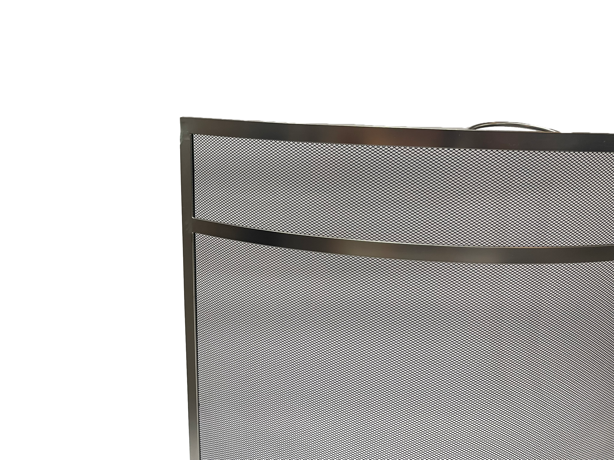 Dagan 27 Inch Nickel Freestanding Fireplace Screen with Top Handle