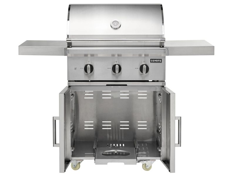 Coyote Outdoor Living C3C30 30 Inch 3-Burner Freestanding Gas Grill with Cart