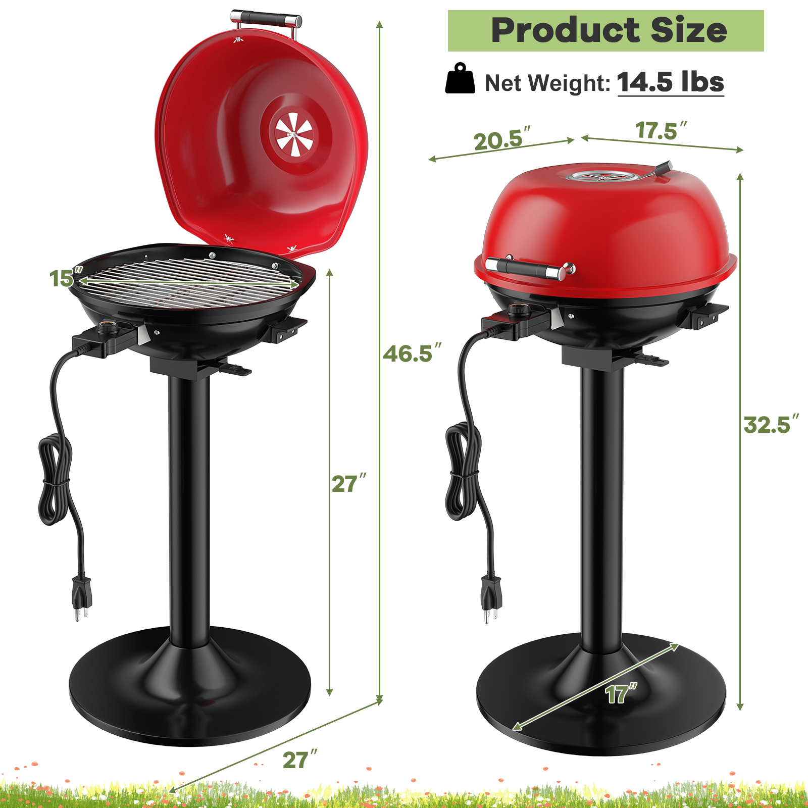 Costway 17 Inch Portable Electric BBQ Grill