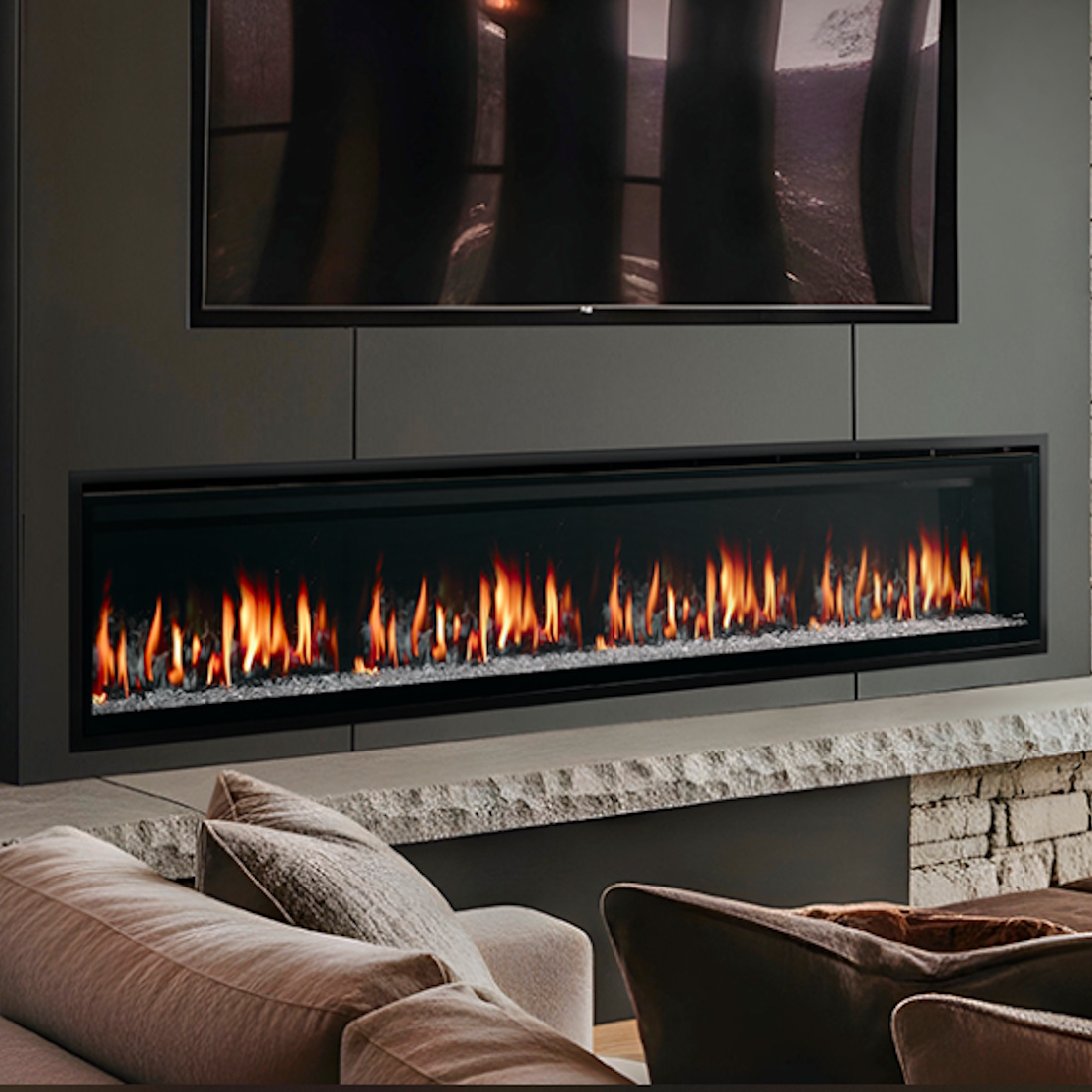 Simplifire Allusion Edge 100 Inch Linear Electric Fireplace