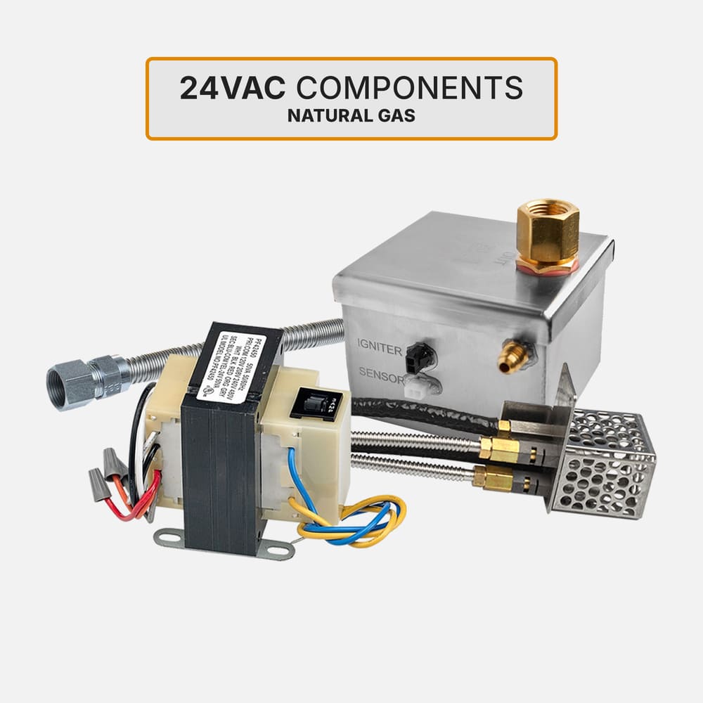 Fire By Design 30 Inch Square Flat Pan and Brass Burner Kit - 24V AWEIS