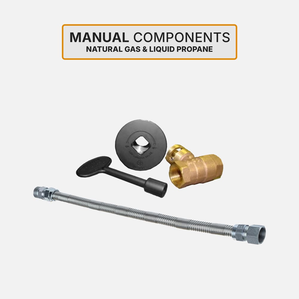 Fire By Design 36 Inch Rectangle Drop-In Pan and Brass H-Burner Kit - Match Light