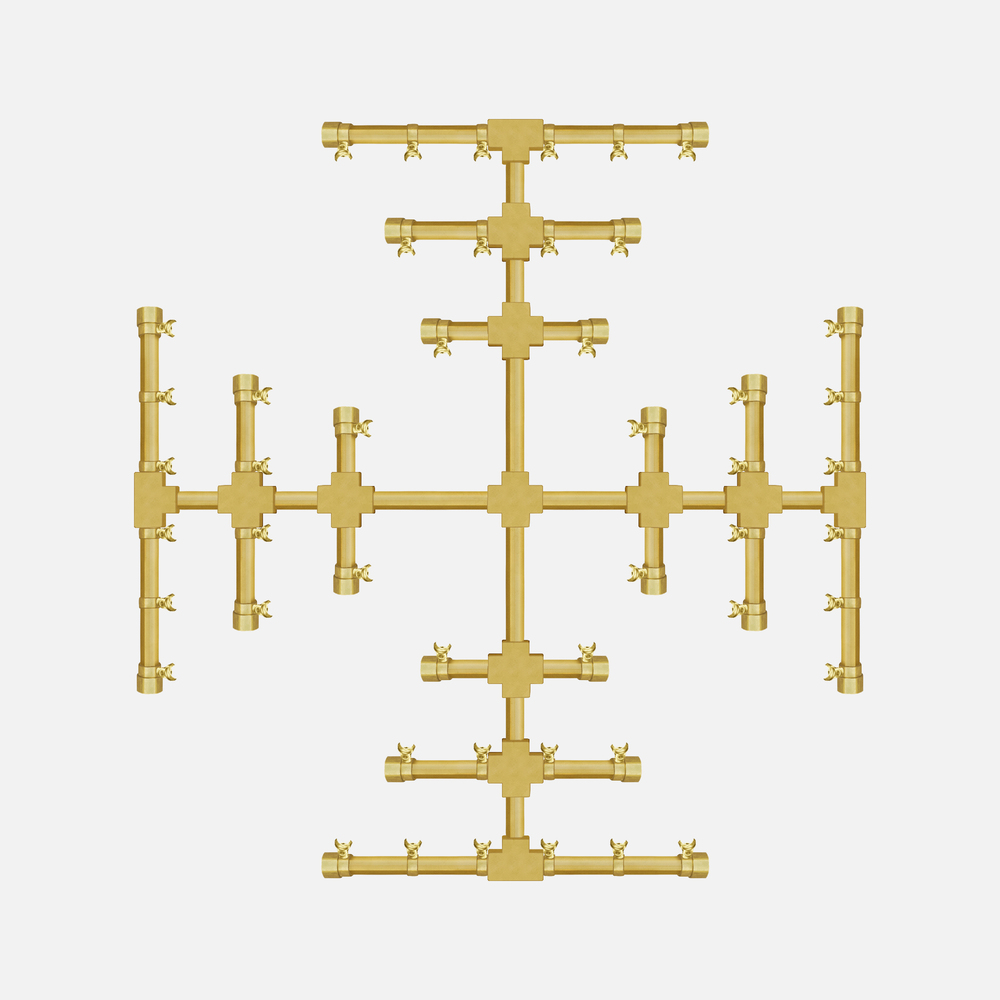 Fire By Design 32 Inch Vessel Brass Burner Gas Fire and Water Bowl - AWEIS