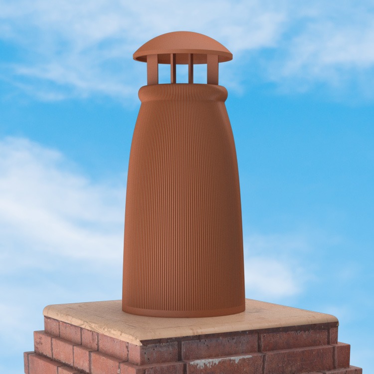 Superior Clay Round Glazed Rain Guard for Smooth Windsor Chimney Pot