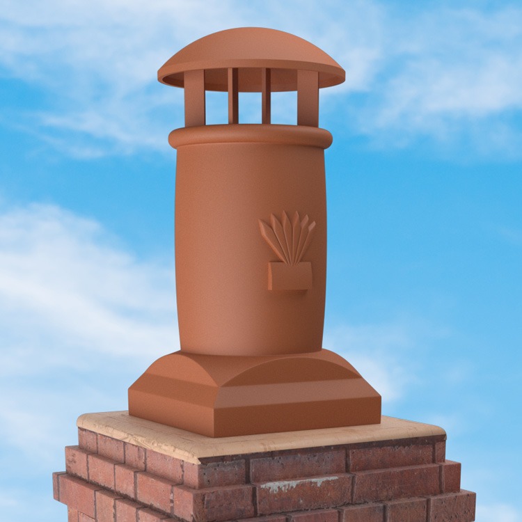 Superior Clay Round Glazed Rain Guard for York Chimney Pot