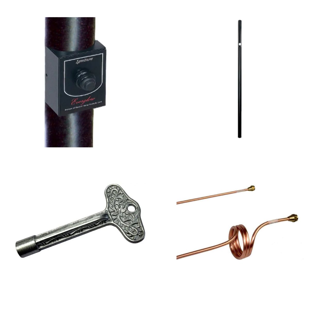 Everglow 8 Foot Polynesian Post-Mount Gas Torch Combo