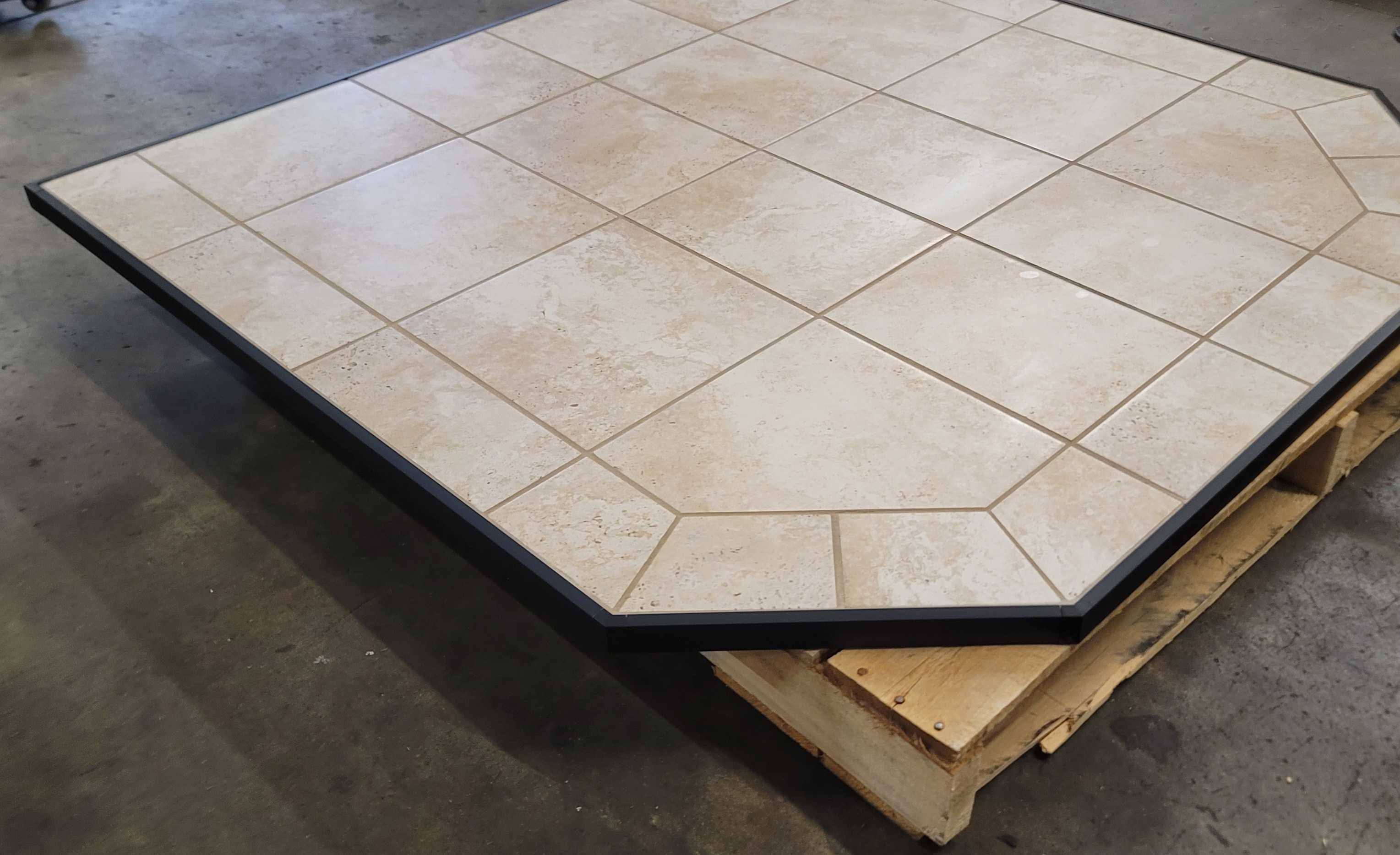 (Open Box Item) - American Panel 54 x 54 Carmel Original Edge Type 2 Hearth Board