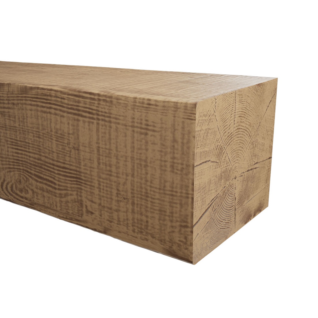 Ekena Millwork 72 Inch Heritage Timber Rustic Sawn Faux Wood Fireplace Mantel - 8 Inch Depth