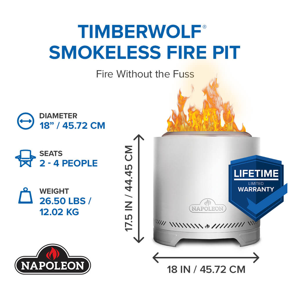 Timberwolf 18 Inch Smokeless Wood Burning Fire Pit