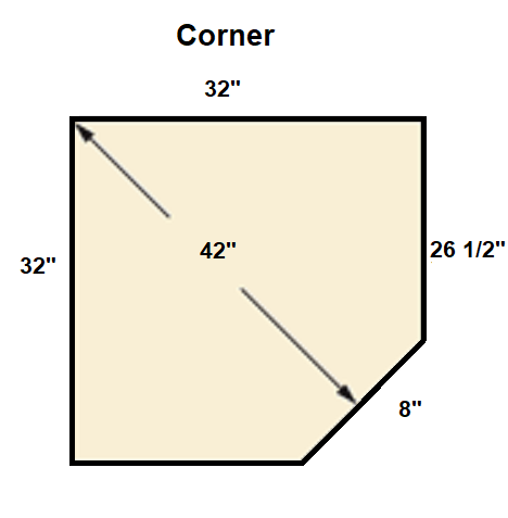 American Panel Hearth Classics 32 x 32 Inch Desert Storm Original Edge Type 2 Corner Hearth Board