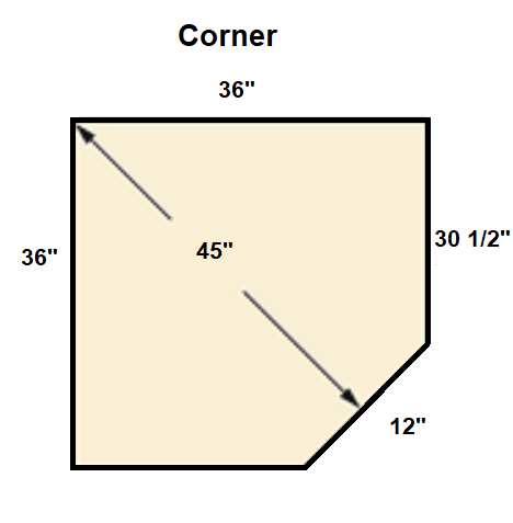 American Panel Hearth Classics 36 x 36 Inch Artic Sky Classic Edge Type 2 Corner Hearth Board