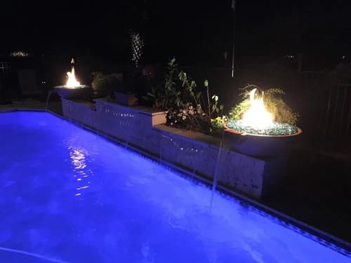 TessaRai 30 Inch Round Gas Fire and Water Bowl with Auto Ignition
