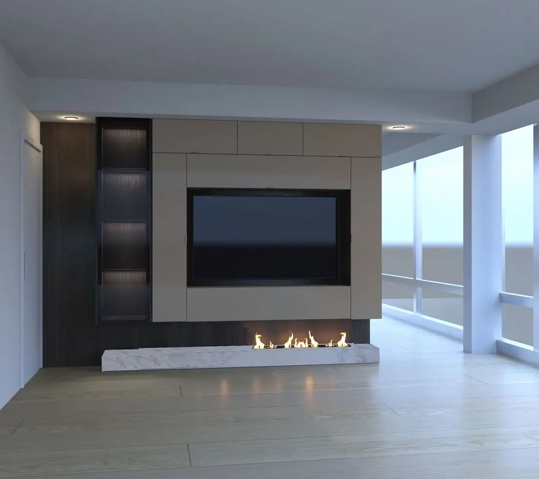 Litedeer Homes 40 Inch Mercury Smart Water Vapor Fireplace with See Through Option