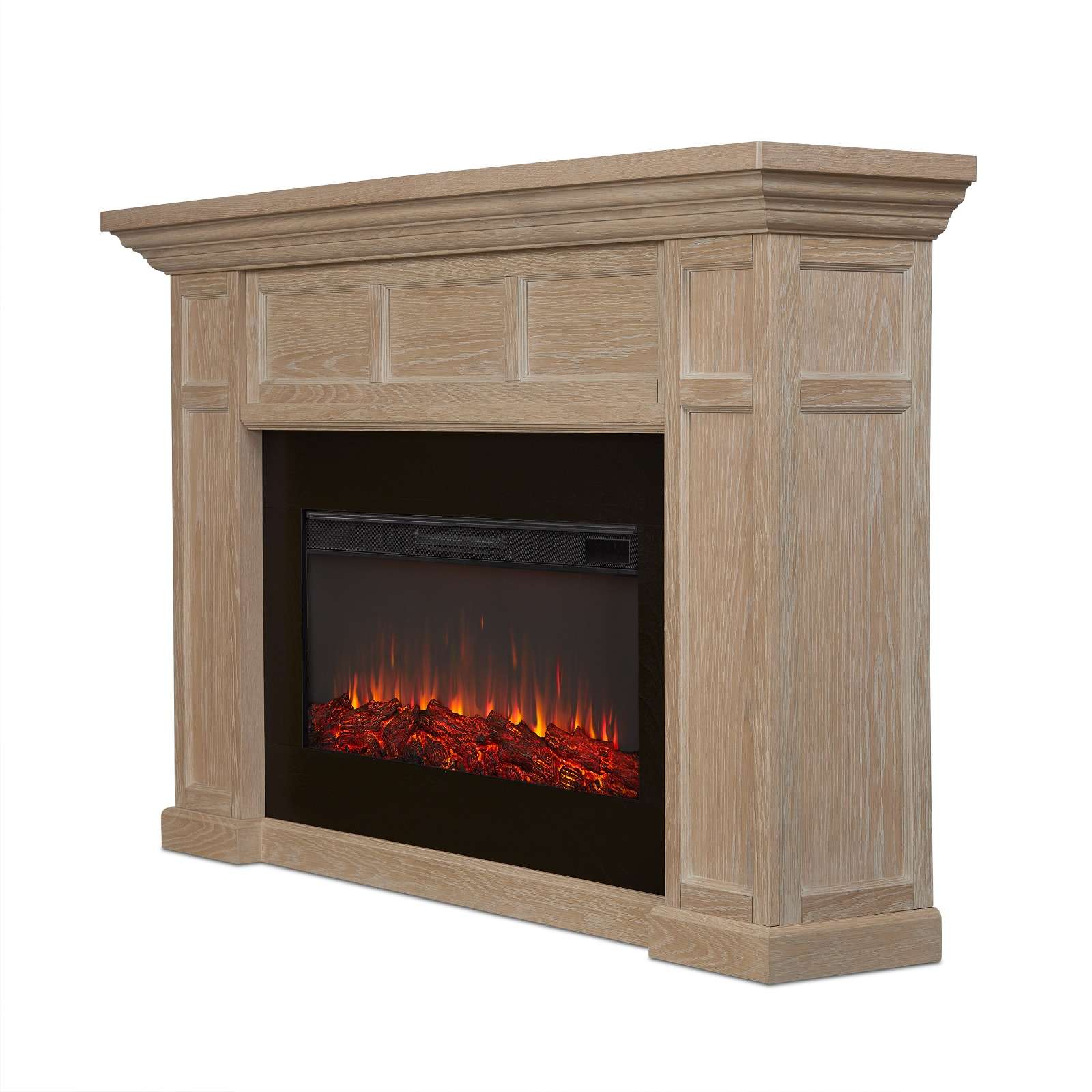 Real Flame 75 Inch Alcott Landscape Smart Electric Fireplace with Mantel