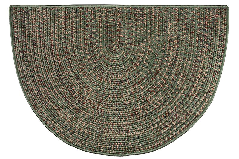 Goods of the Woods 48 x 27 Inch Polypropylene Braided Multicolor Half Round Hearth Rug
