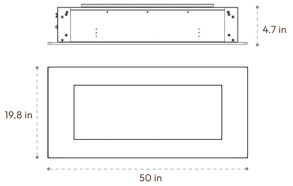 Cambridge 50 Inch Color-Changing Wall Mount Linear Electric Fireplace